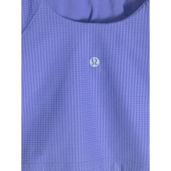 Lululemon Womens Sz 14 Scoop Neck Yoga Tank Top Grid Texture Dark Lavender - Picture 4 of 8
